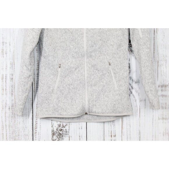 LL Bean Sweater Rugged Fleece Full Zip Jacket Pewter Size Small - Picture 3 of 9